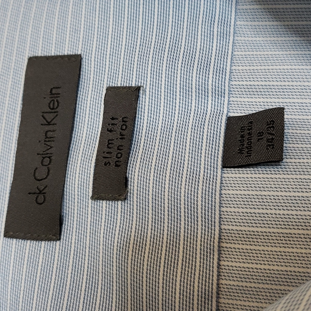 Calvin Klein Infinite No Iron Shirt Mens Stripes Preppy Office Tailored Fall - Picture 3 of 8